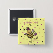 Queen Bee Vierkante Button 5,1 Cm (Voorkant /achterkant)