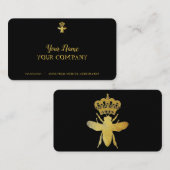QUEEN BEE Visitekaartjes BLACK & GOLD (Voorkant / Achterkant)