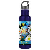 Queen Bee Whimsical Bumblebee Daisies Personalized Waterfles (Voorkant)