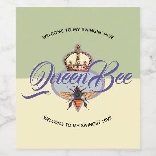 Queen Bee White Wijn Etiket (Enkel label)