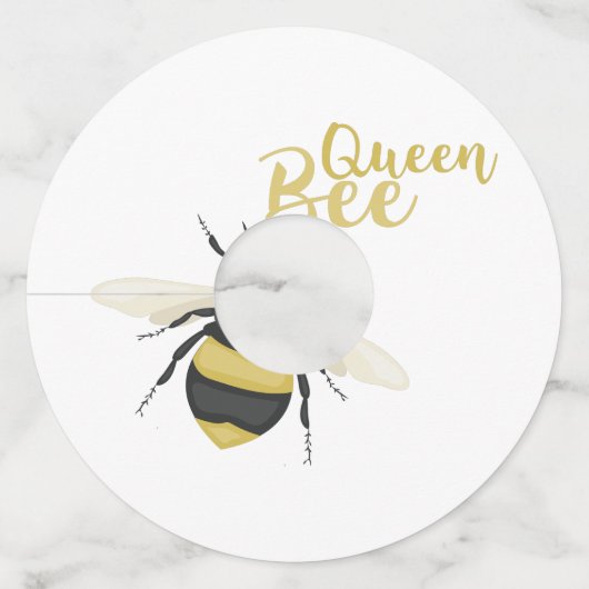 Queen Bee Wijnglaslabel (Voorkant)