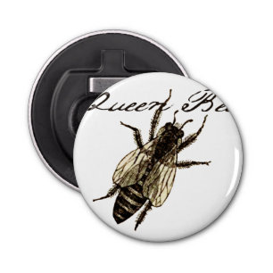 Queen Bee Wildlife Bug Insect Button Flesopener