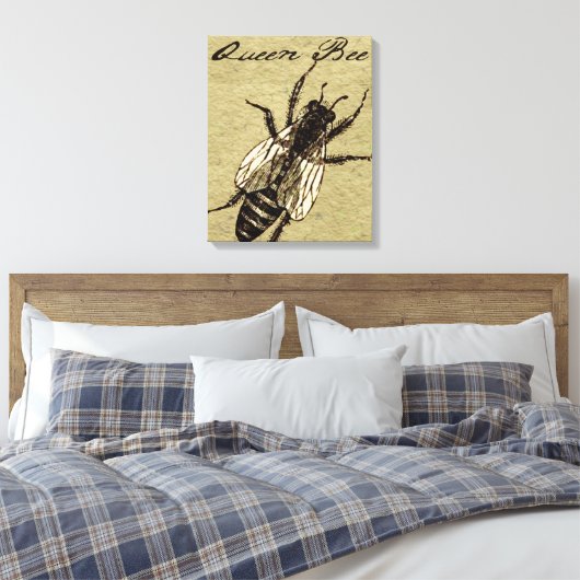Queen Bee Wildlife Bug Insect Canvas Afdruk (Insitu (Slaapkamer))