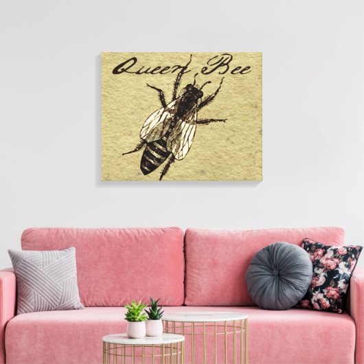 Queen Bee Wildlife Bug Insect Canvas Afdruk (Insitu (Woonkamer))