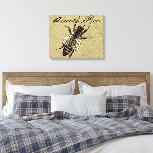Queen Bee Wildlife Bug Insect Canvas Afdruk (Insitu (Slaapkamer))