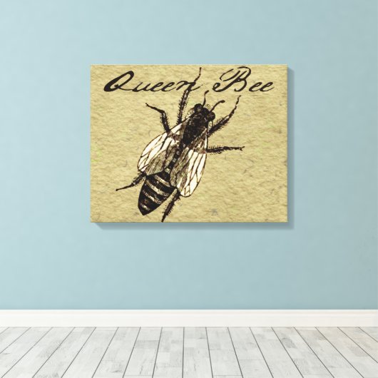 Queen Bee Wildlife Bug Insect Canvas Afdruk (Insitu (Houten vloer))