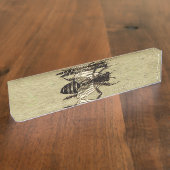 Queen Bee Wildlife Bug Insect Naambordje (Zijkant)