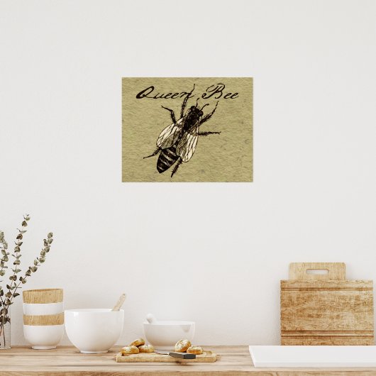 Queen Bee Wildlife Bug Insect Poster (Keuken)