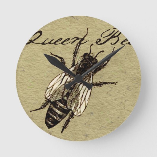 Queen Bee Wildlife Bug Insect Ronde Klok (Voorkant)
