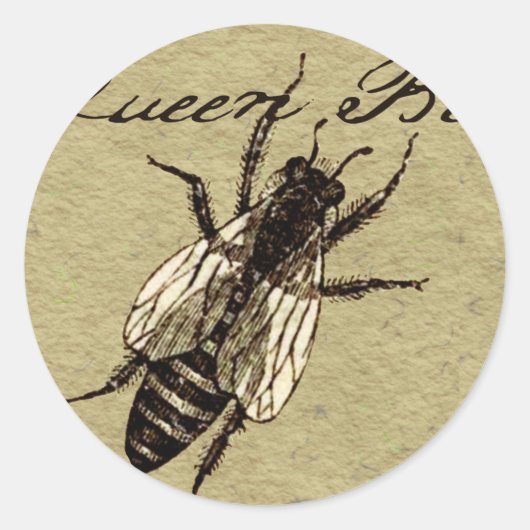 Queen Bee Wildlife Bug Insect Ronde Sticker (Voorkant)
