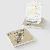 Queen Bee Wildlife Bug Insect Stenen Onderzetter (Zijkant)