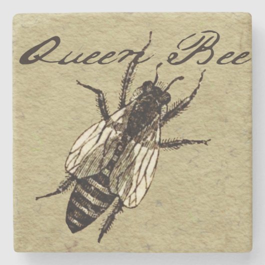 Queen Bee Wildlife Bug Insect Stenen Onderzetter (Voorkant)