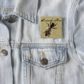 Queen Bee Wildlife Bug Insect Vierkante Button 5,1 Cm (In situ)