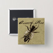 Queen Bee Wildlife Bug Insect Vierkante Button 5,1 Cm (Voorkant /achterkant)