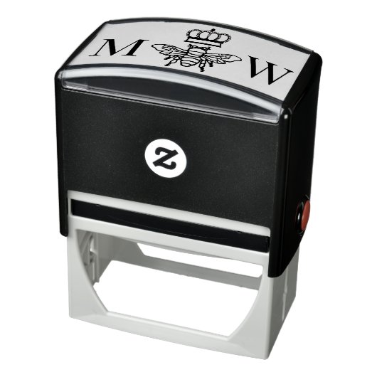 Queen Bee With Crown Couple 2 Initial Monogram Zelfinktende Stempel (Product)