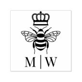 Queen Bee With Crown Wedding Couple Initials #2 Zelfinktende Stempel (Design)