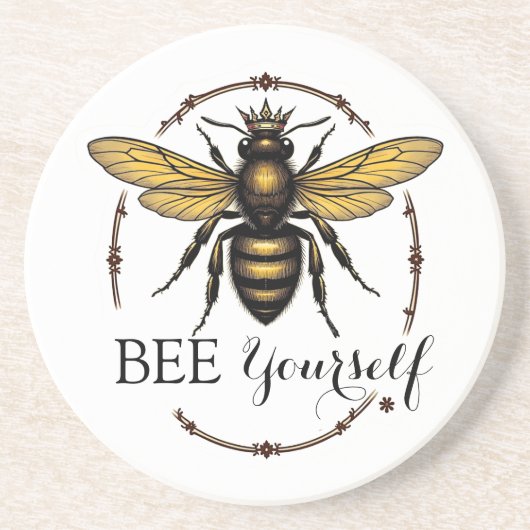 Queen Bee Zandsteen Onderzetter (Voorkant)