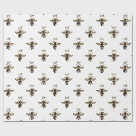 Queen Bee Zwart Goud Elegant Gift Cadeaupapier (Vlak)