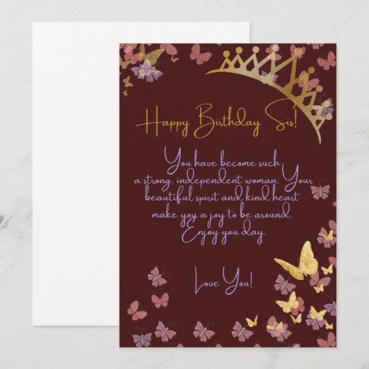 Queen Birthday Card Feestdagenkaart (Voorkant / Achterkant)