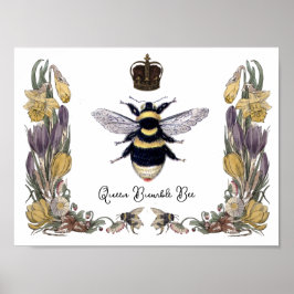 Queen Bumble Bee in Flower Lijst Poster