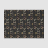 QUEEN Calligraphy Lettering  - Elegant Rich Royal Tissuepapier (Voorkant)