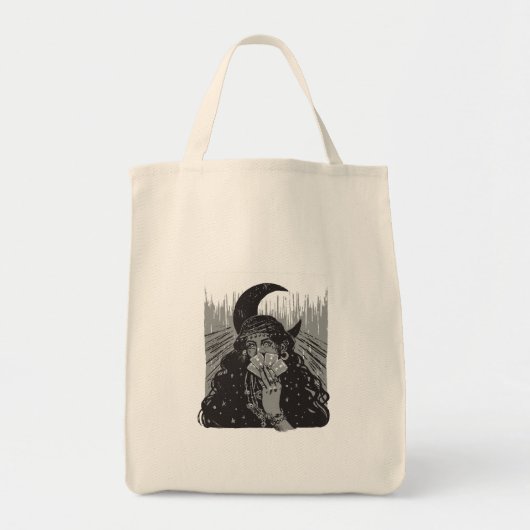 queen card art design moon tote bag (Voorkant)