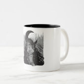 queen card art design moon tweekleurige koffiemok (Voorkant rechts)