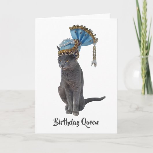 Queen Cat Birthday Card Kaart (Voorkant)