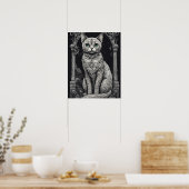 Queen Cat - Dia de los Muertos, Suikerschedel Stij Poster (Keuken)