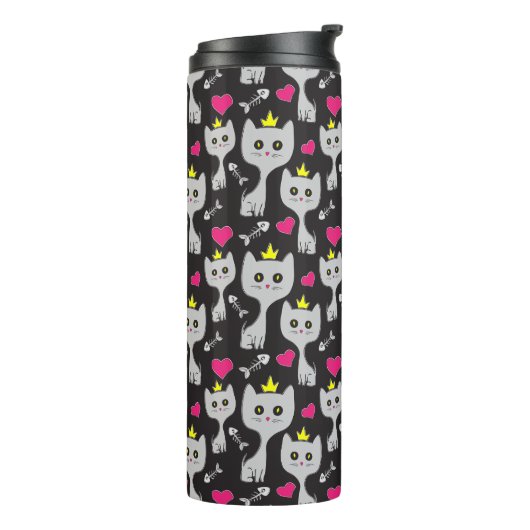 Queen Cat Pattern Thermosbeker (Gedraaid links)