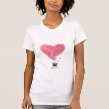 Queen Charlotte White `t-shirt met Roze hart
