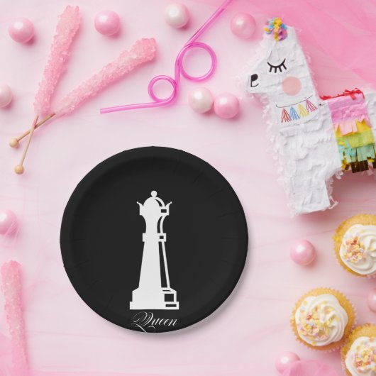 Queen Chess Piece Halloween Costume Chess Lover Papieren Bordje (Feest)