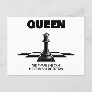 Queen Chess Wees je ervan bewust dat ze in elke ri Briefkaart