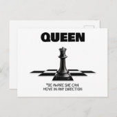 Queen Chess Wees je ervan bewust dat ze in elke ri Briefkaart (Voorkant / Achterkant)