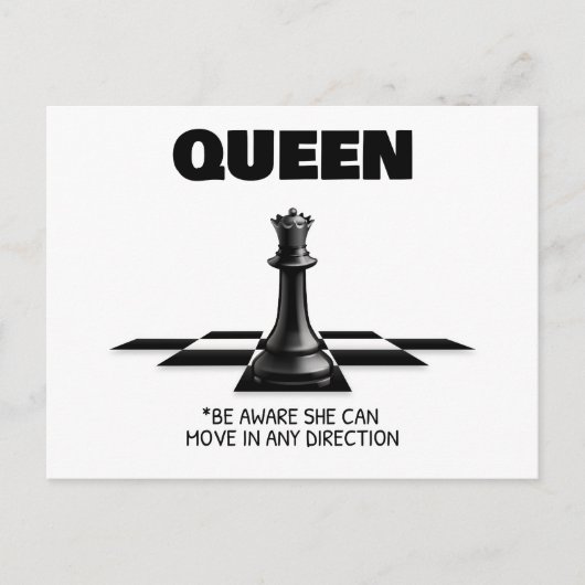 Queen Chess Wees je ervan bewust dat ze in elke ri Briefkaart (Voorkant)