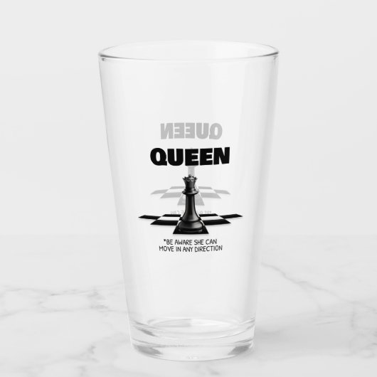 Queen Chess Wees je ervan bewust dat ze in elke ri Glas (Voorkant)