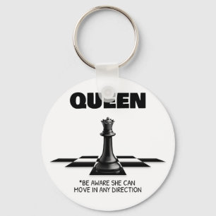 Queen Chess Wees je ervan bewust dat ze in elke ri Sleutelhanger