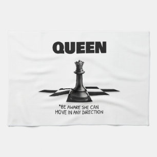 Queen Chess Wees je ervan bewust dat ze in elke ri Theedoek