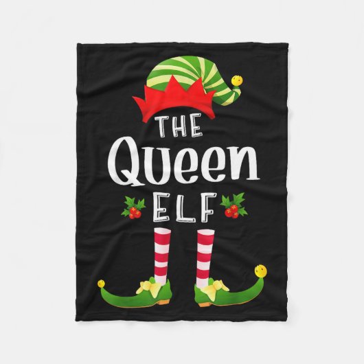 Queen Christmas Elf Matching Pajama X-mas Party  Fleece Deken (Voorkant)