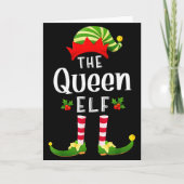 Queen Christmas Elf Matching Pajama X-mas Party Kaart (Voorkant)