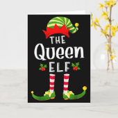 Queen Christmas Elf Matching Pajama X-mas Party  Kaart (Gele Bloem)