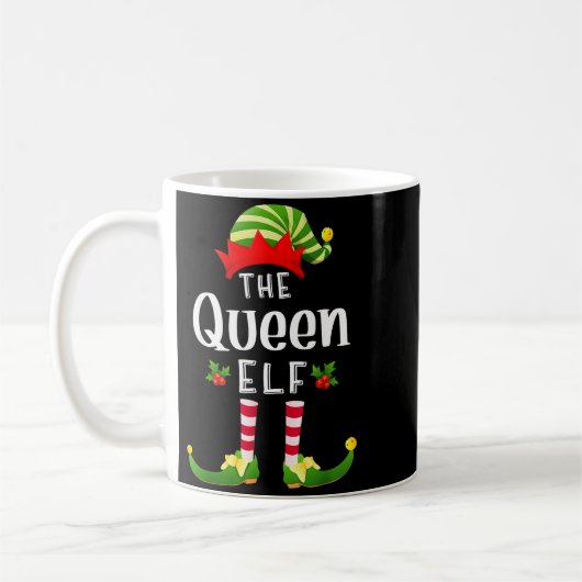 Queen Christmas Elf Matching Pajama X-mas Party  Koffiemok (Links)