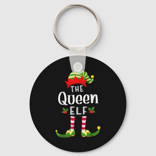 Queen Christmas Elf Matching Pajama X-mas Party  Sleutelhanger (Voorkant)