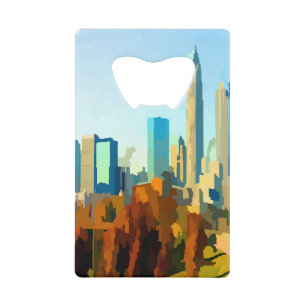 Queen City Charlotte North Carolina Skyline Creditkaart Flessenopener