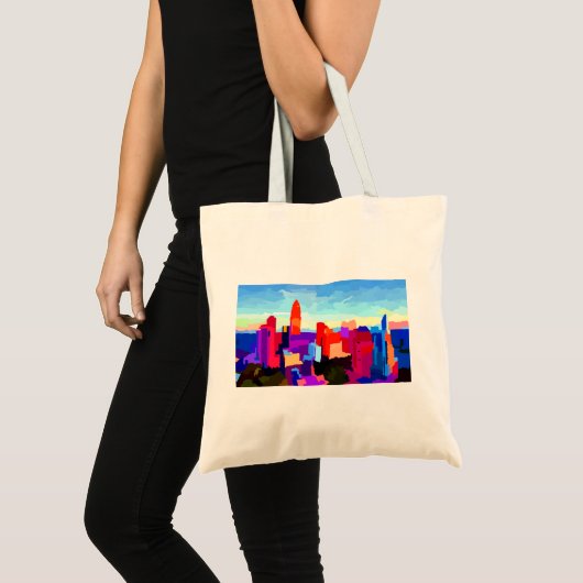 Queen City Charlotte Skyline Tote Bag (Voorkant (product))