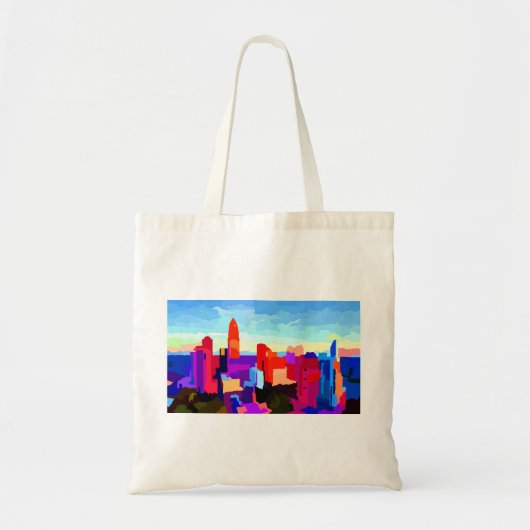 Queen City Charlotte Skyline Tote Bag (Voorkant)