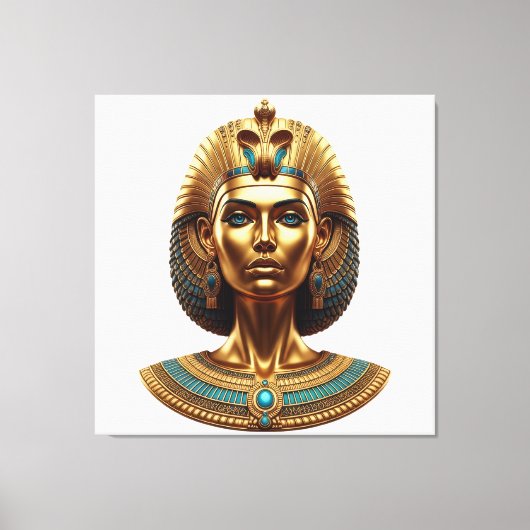 Queen Cleopatra – Golden Pharaonic Canva Canvas Afdruk (Voorkant)