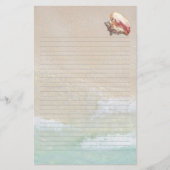 Queen Conch Shell Beach Sand Lined Writing Paper Briefpapier (Voorkant)