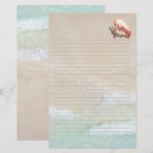 Queen Conch Shell Beach Sand Lined Writing Paper Briefpapier (Voorkant / Achterkant)