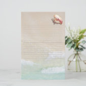 Queen Conch Shell Beach Sand Lined Writing Paper Briefpapier (Staand voorkant)